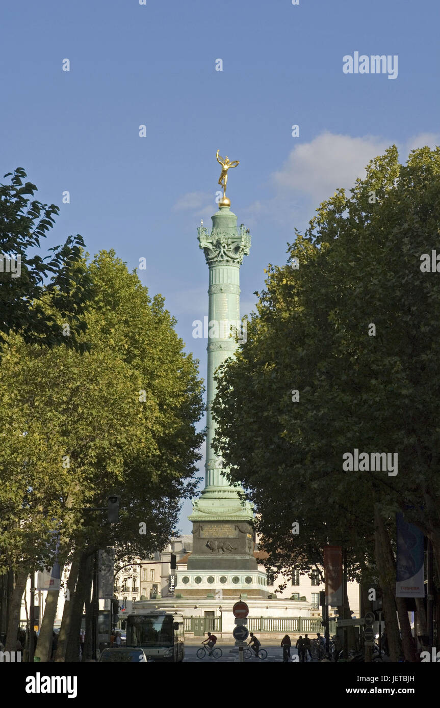 Frankreich, Paris, Place De La Bastille, Juli Säule, Stockfoto