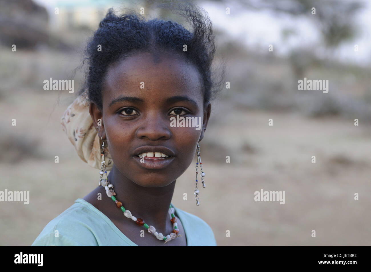 Mädchen, Muslim, Porträt, Yabello, Südäthiopien, Stockfoto