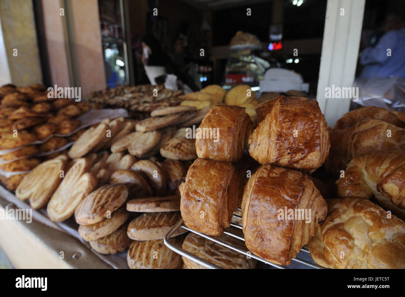 Bäcker, Kuchen und Gebäck, Marrakesch, Marokko, Afrika, Stockfoto