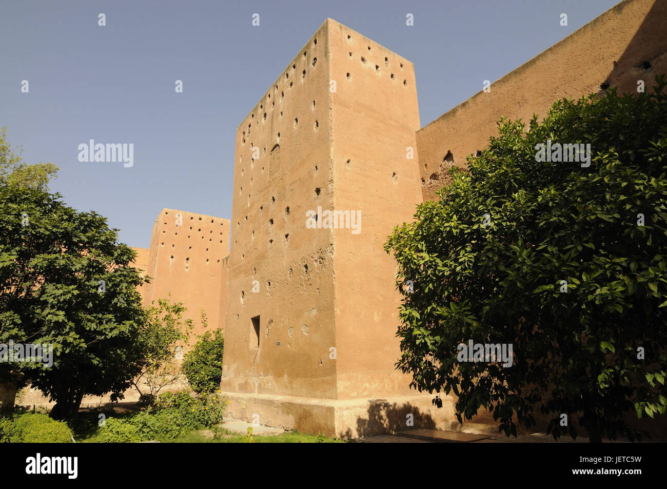 Begrenzung des Saadiergräber, Wehrmauer, Marrakesch, Marokko, Afrika, Stockfoto
