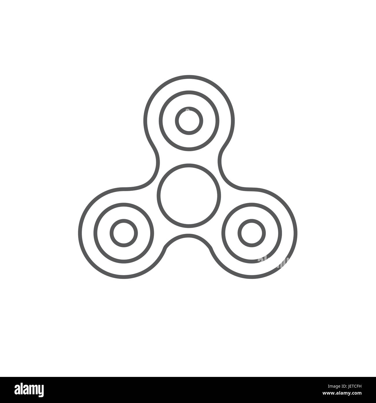 Zappeln Sie Spinner - 3 Säulen Hand Spielzeug gesponnen durch das Zentrum mit den Fingern Stock Vektor