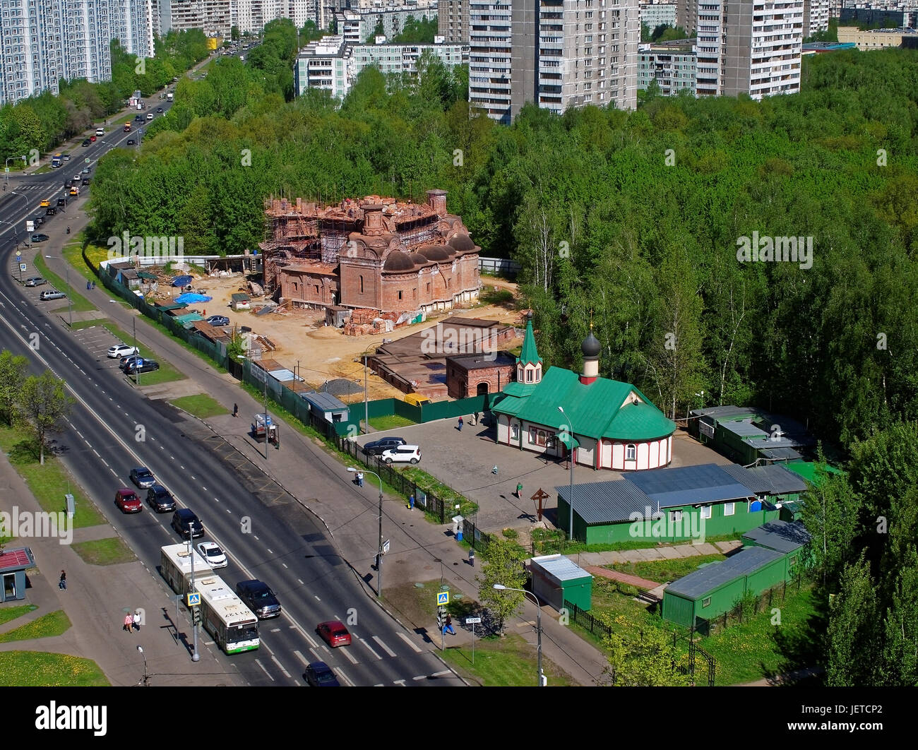 Ansichten von Moskau aus großer Höhe, Teply Stan Stockfoto