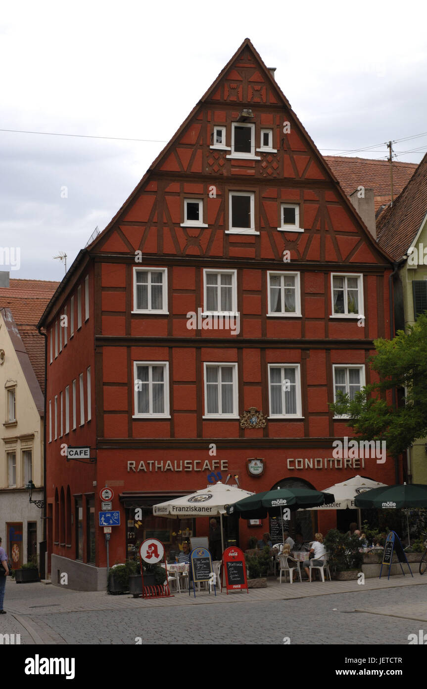 Deutschland Bayern Nordlingen Strasse Alte Stadt Haus Fassade