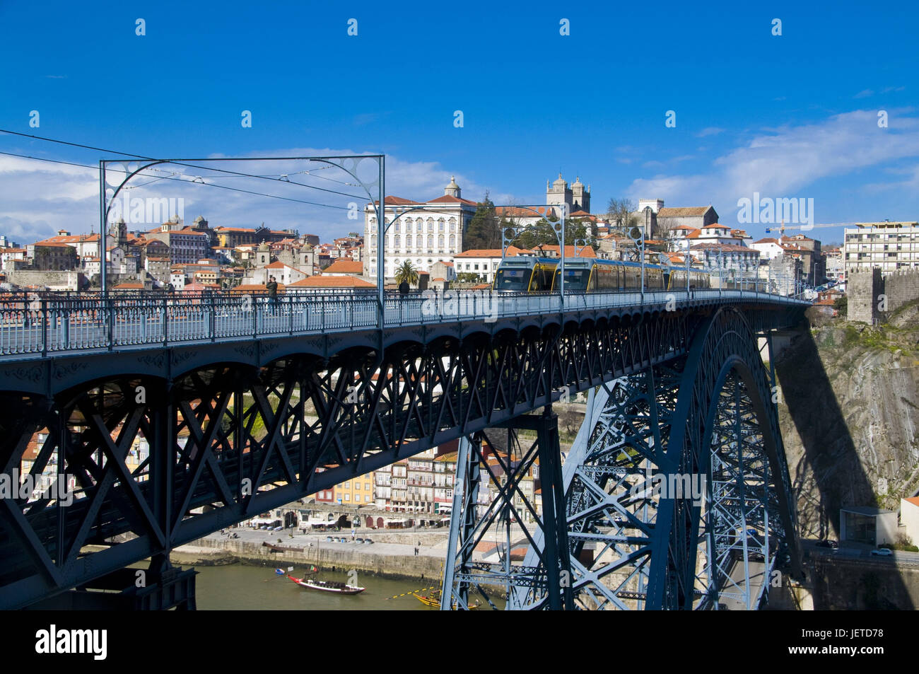 Porto, alte Eisenbahnbrücke, Rio Douro, Portugal, Stockfoto