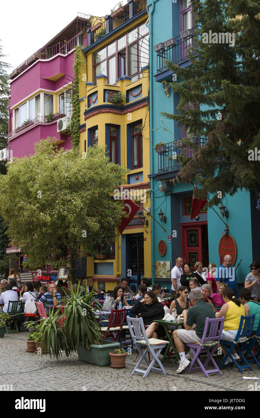 Türkei, Istanbul, Teil von Stadt von Sultanahmet, Person in Straßencafés, Stockfoto