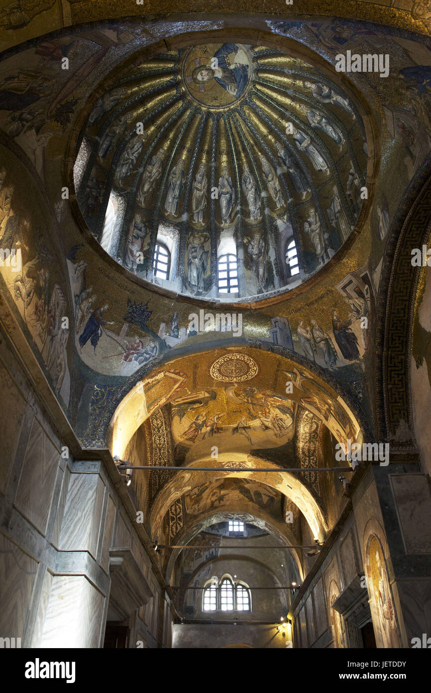 Türkei, Istanbul, Chora-Kirche, Kuppelbau, Fresken, Unterview, Stockfoto
