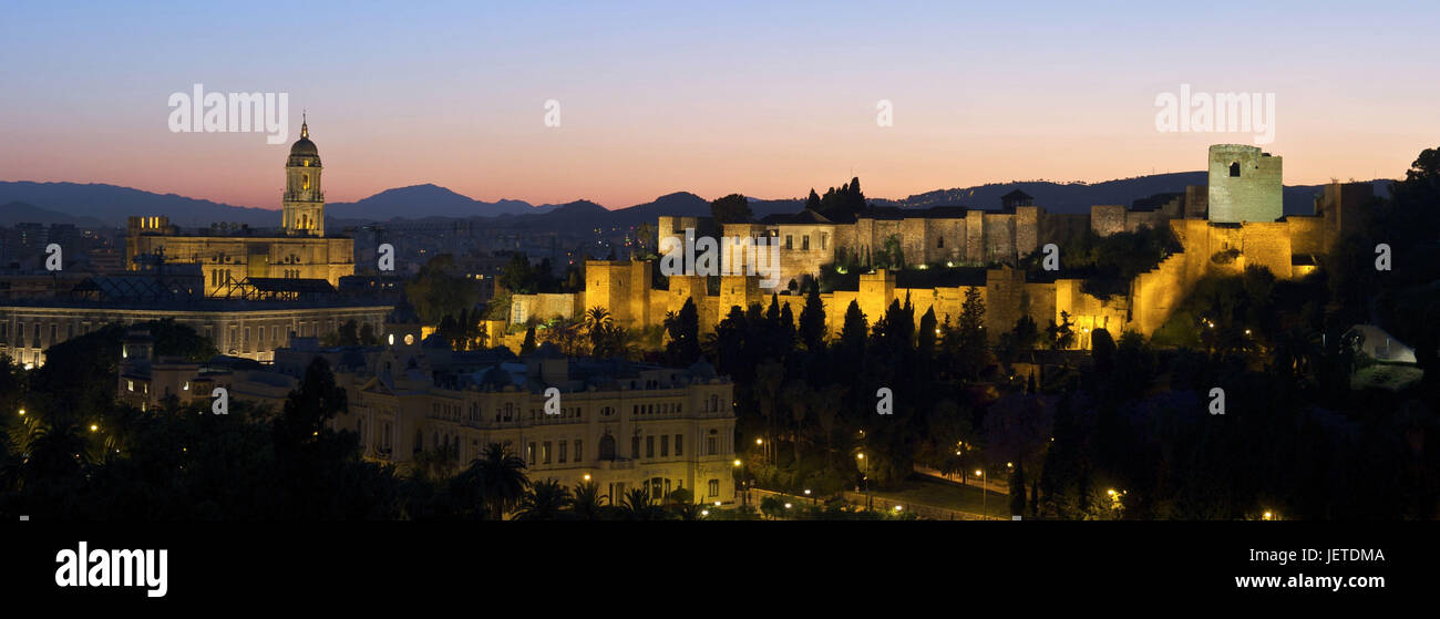 Spanien, Malaga, Kathedrale und Alcazaba, Stockfoto
