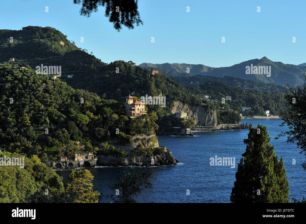 Italien, Ligurien, Riviera Tu der Levante, Portofino, Küstenlandschaft, Galle Küste, Stockfoto