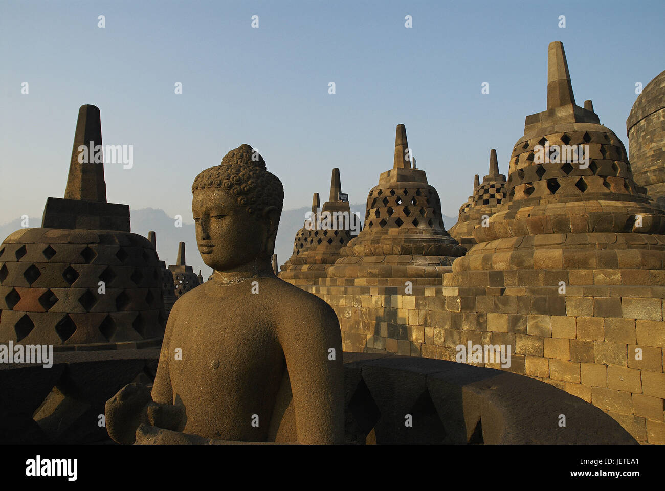 Asien, Java, Borobudur, Tempel-Anlage, Stockfoto