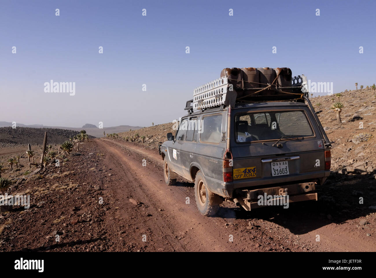 Äthiopien, Street, Sports Utility Vehicle, Stockfoto