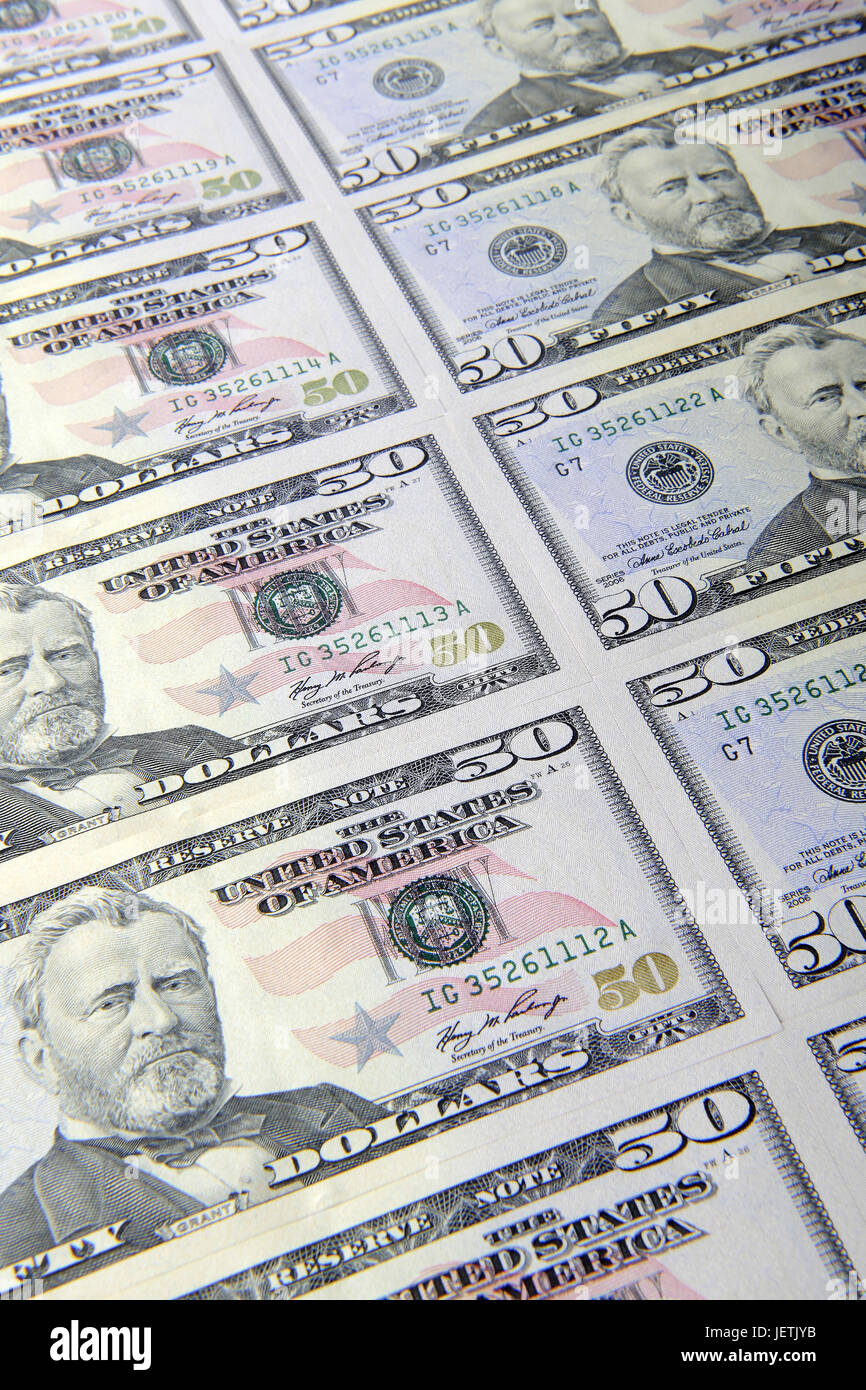 Mehrere 50DollarNoten, Mehrere 50 Dollarscheine Stockfotografie Alamy