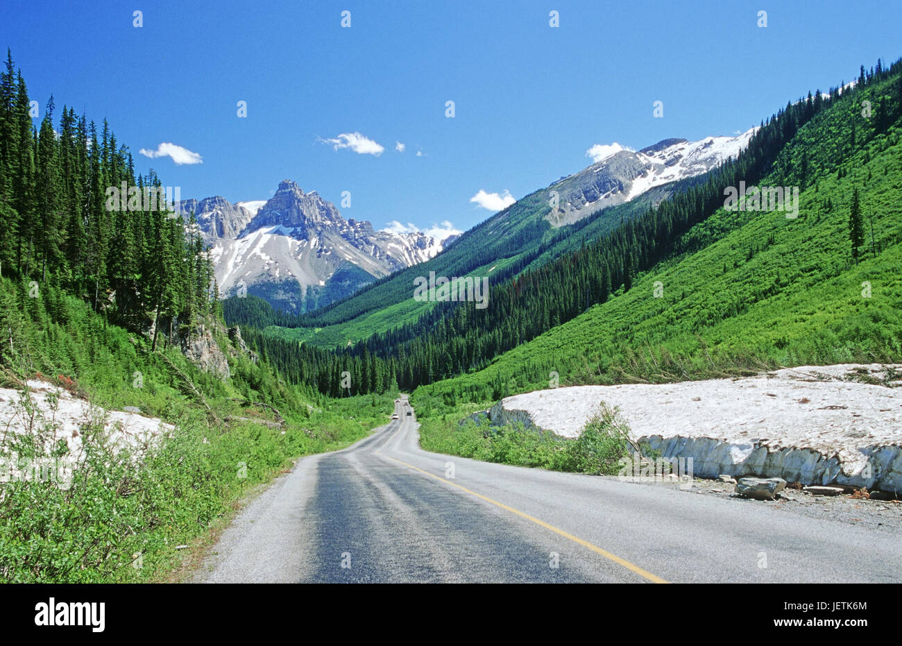 Straße für den Yoho N.P., Kanada, Straße Durch Den Yoho N.P., Canada Stockfoto