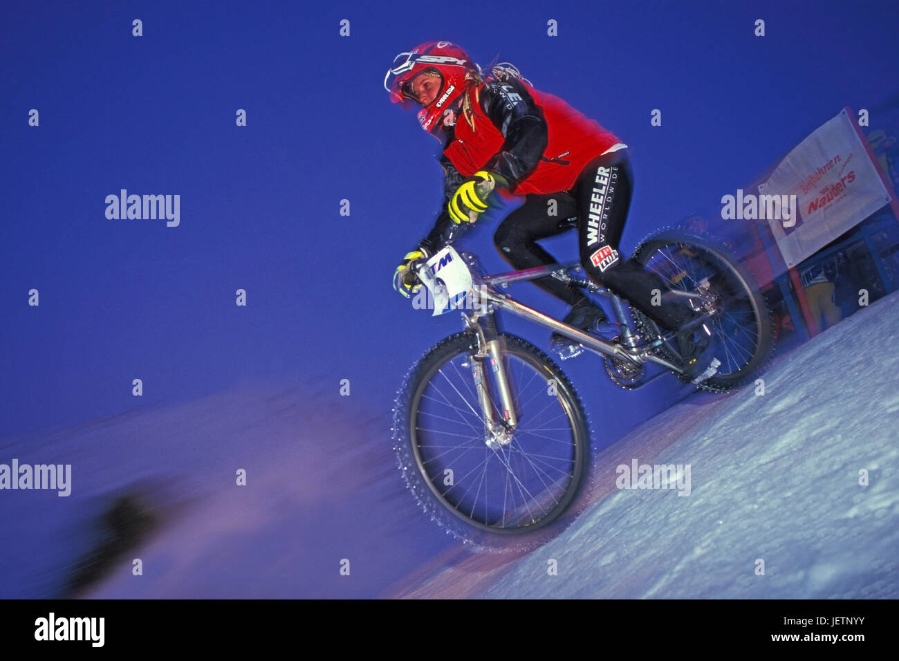 Mountainbiker in Aktion, Mountainbiker in Aktion Stockfoto