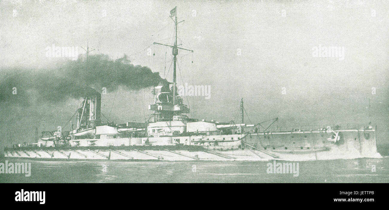 SMS Kaiser im Jahre 1916, später bei Scapa Flow versenkt Stockfoto