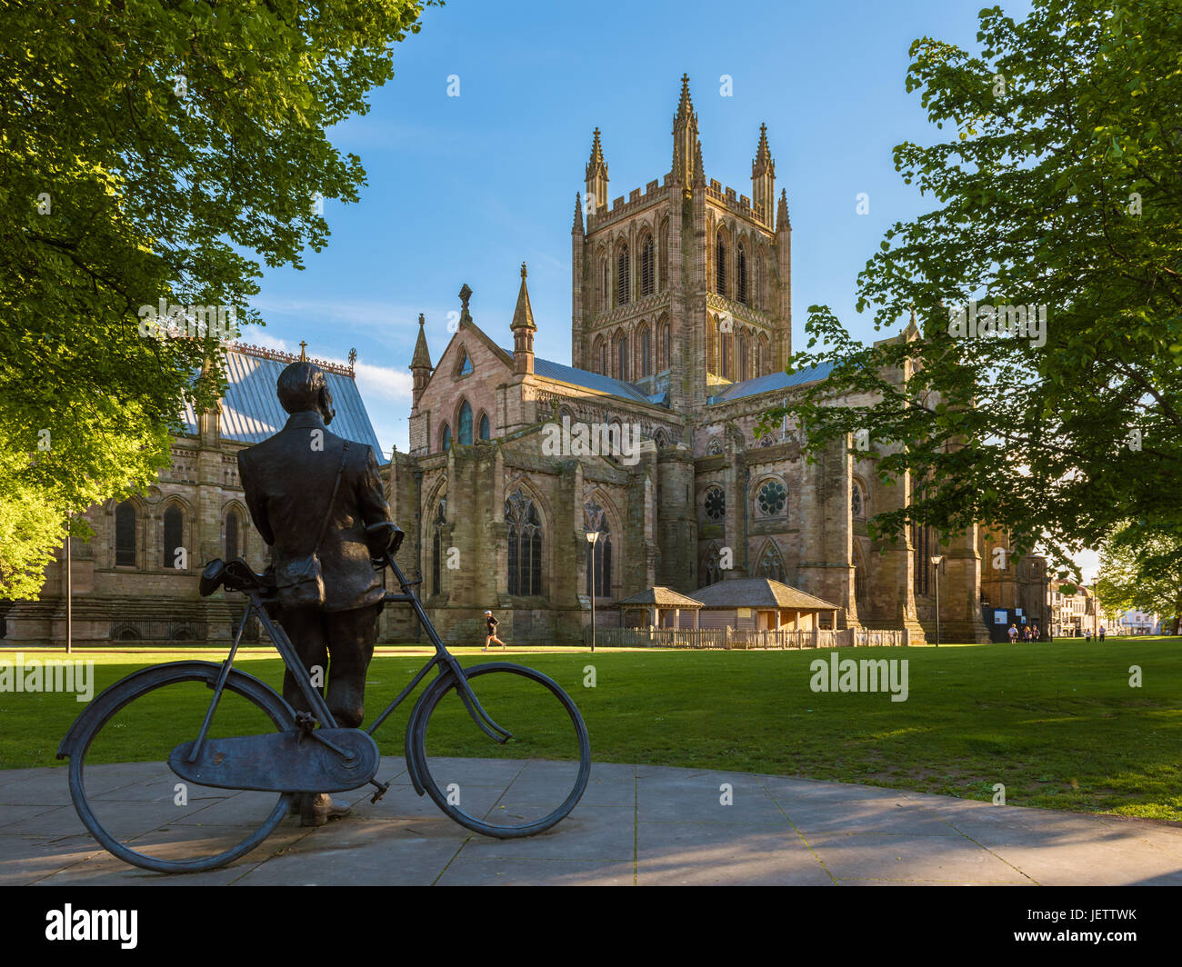 Edward Elgar-Statue, Hereford Kathedrale, UK Stockfoto