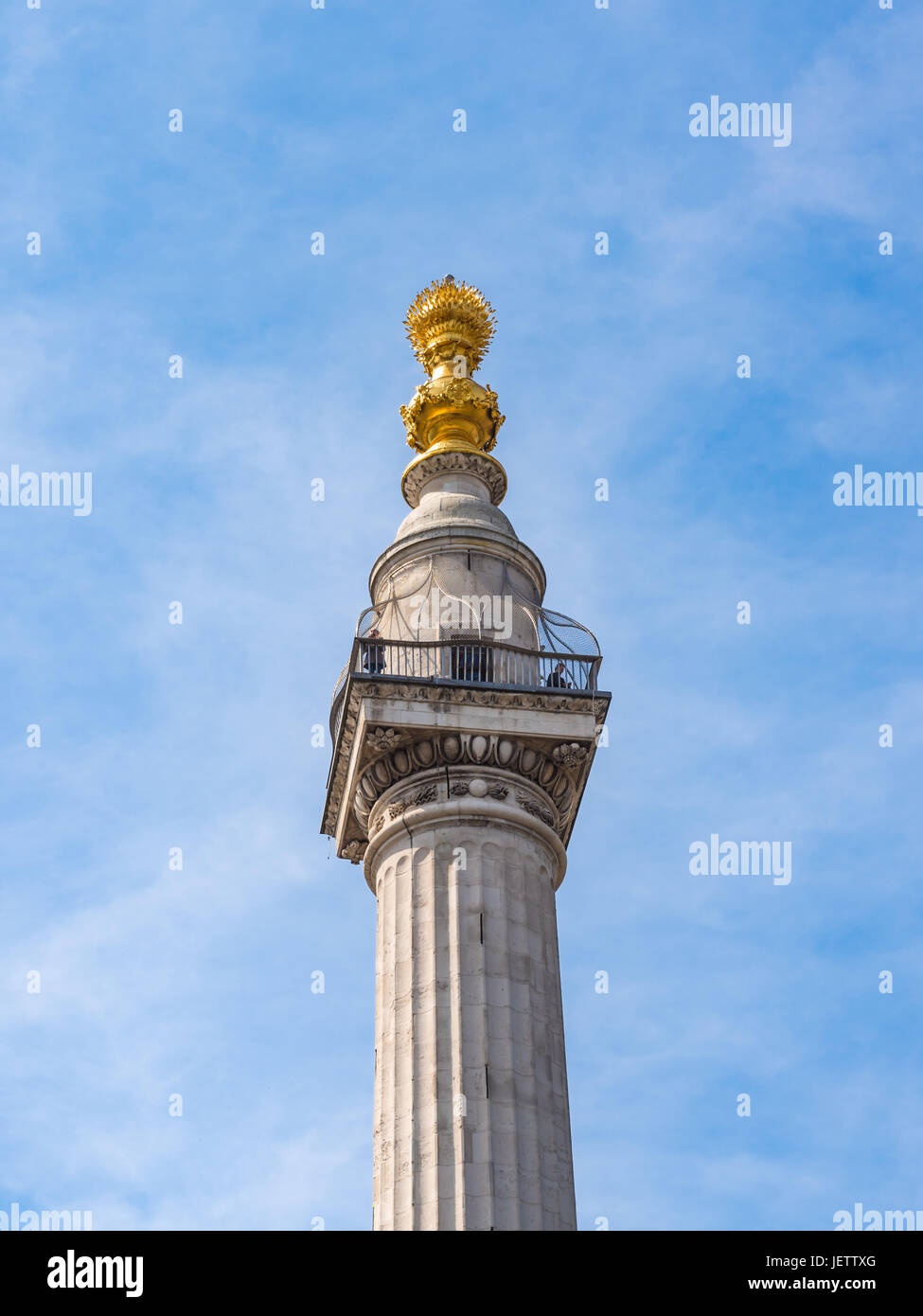 Denkmal für den großen Brand von London, UK Stockfoto