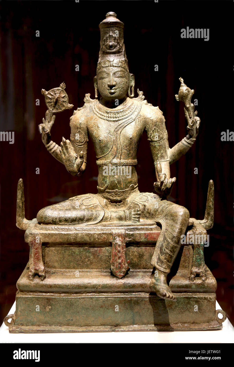 Vishnu. Chola Dynastie (11.-12.) Jahrhundert. Südlich von Indien. Höchste Qualität-Bronze. Stockfoto