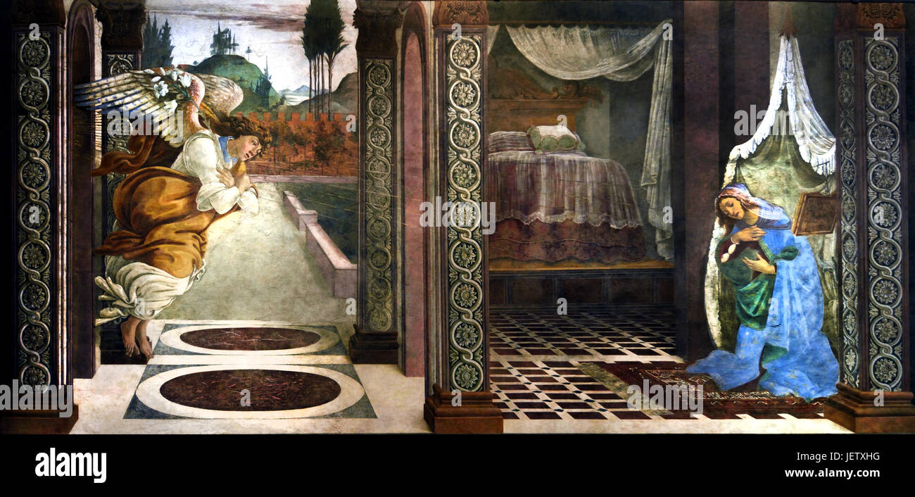 Verkündigung 1481 Sandro Botticelli (Alessandro di Mariano Filipepi) 1445-1510 Florenz italienische Maler Florentiner Schule Frührenaissance. Stockfoto