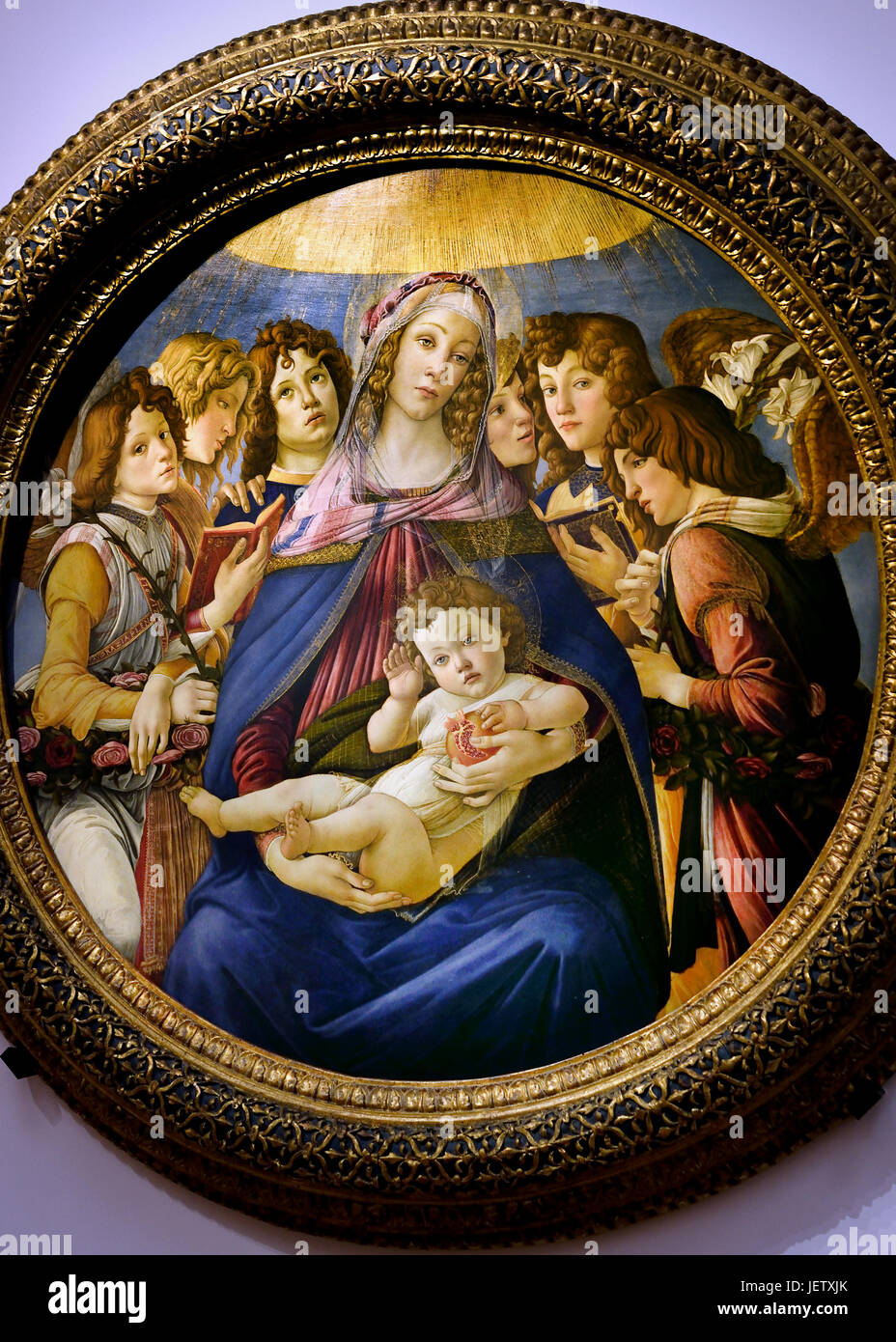 Madonna mit dem Granatapfel (Madonna della Melagrana) 1487 Sandro Botticelli (Alessandro di Mariano Filipepi) 1445-1510 Florenz italienischen Maler Florentiner Schule Frührenaissance. Stockfoto