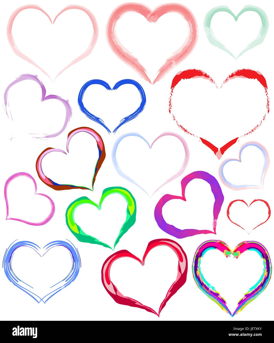 Optional Herzen Gemalt Pinselstrichen Vektor Grafiken Herz Stock Vektorgrafik Alamy