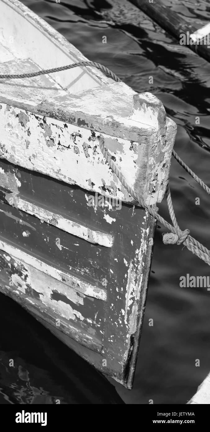 Philippinen alte schmutzige Bug eines Bootes im Hafen wie abstrakt Stockfoto
