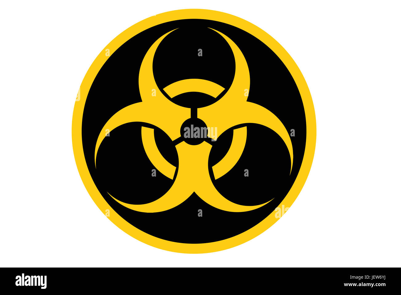 Biohazard Symbol isoliert auf weiss Stockfoto