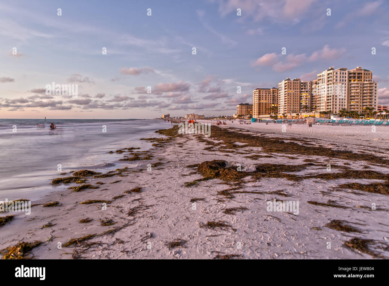 Clearwater Beach, Florida bei Sonnenuntergang Stockfoto
