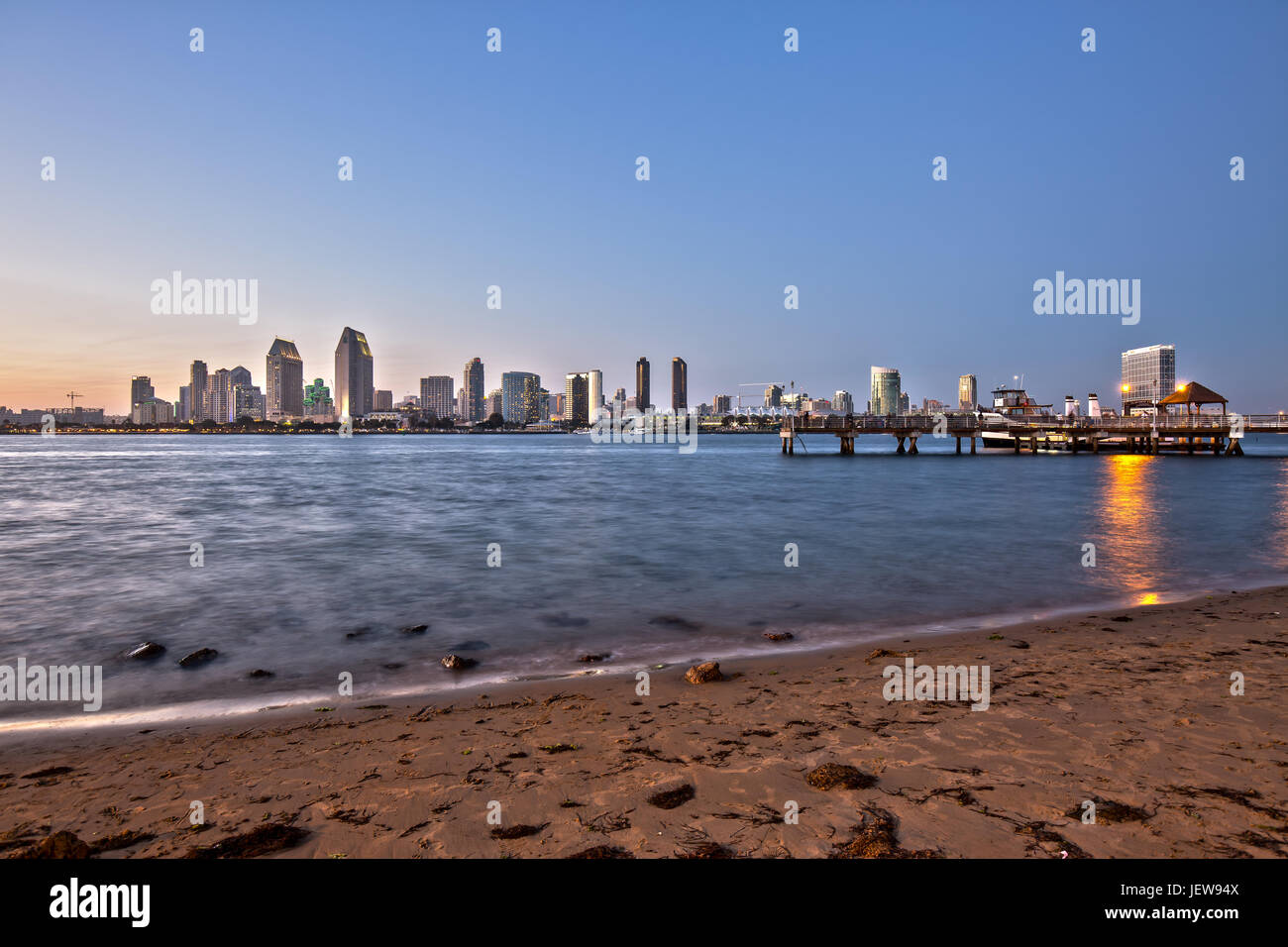 Skyline von San Diego Coronado Strand Stockfoto