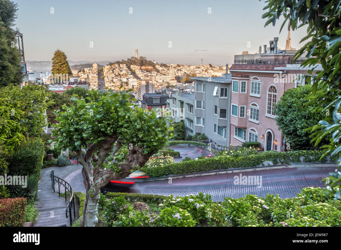 Lombard Street in San Francisco Stockfoto