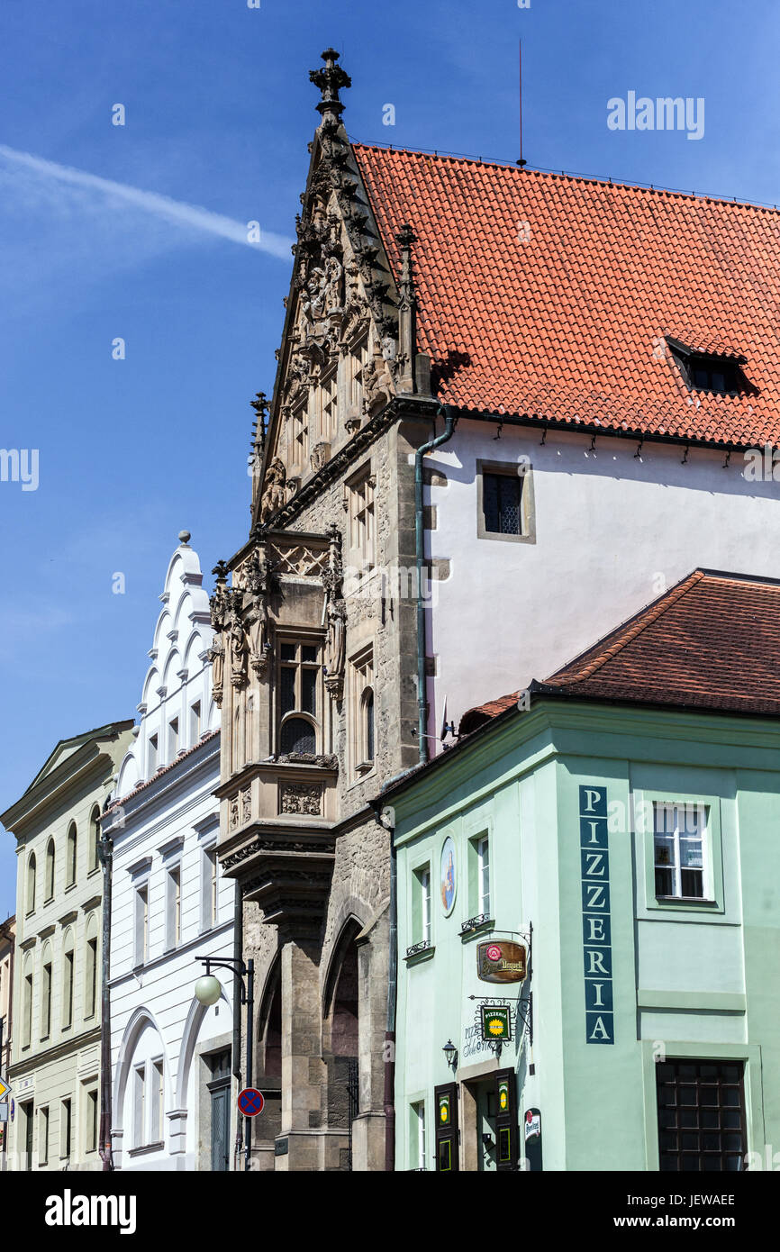 Mittelalterliche gotische Steinhaus, historischen Denkmal, Altstadt, Kutna Hora, UNESCO, Böhmen, Tschechische Republik, Europa Stockfoto