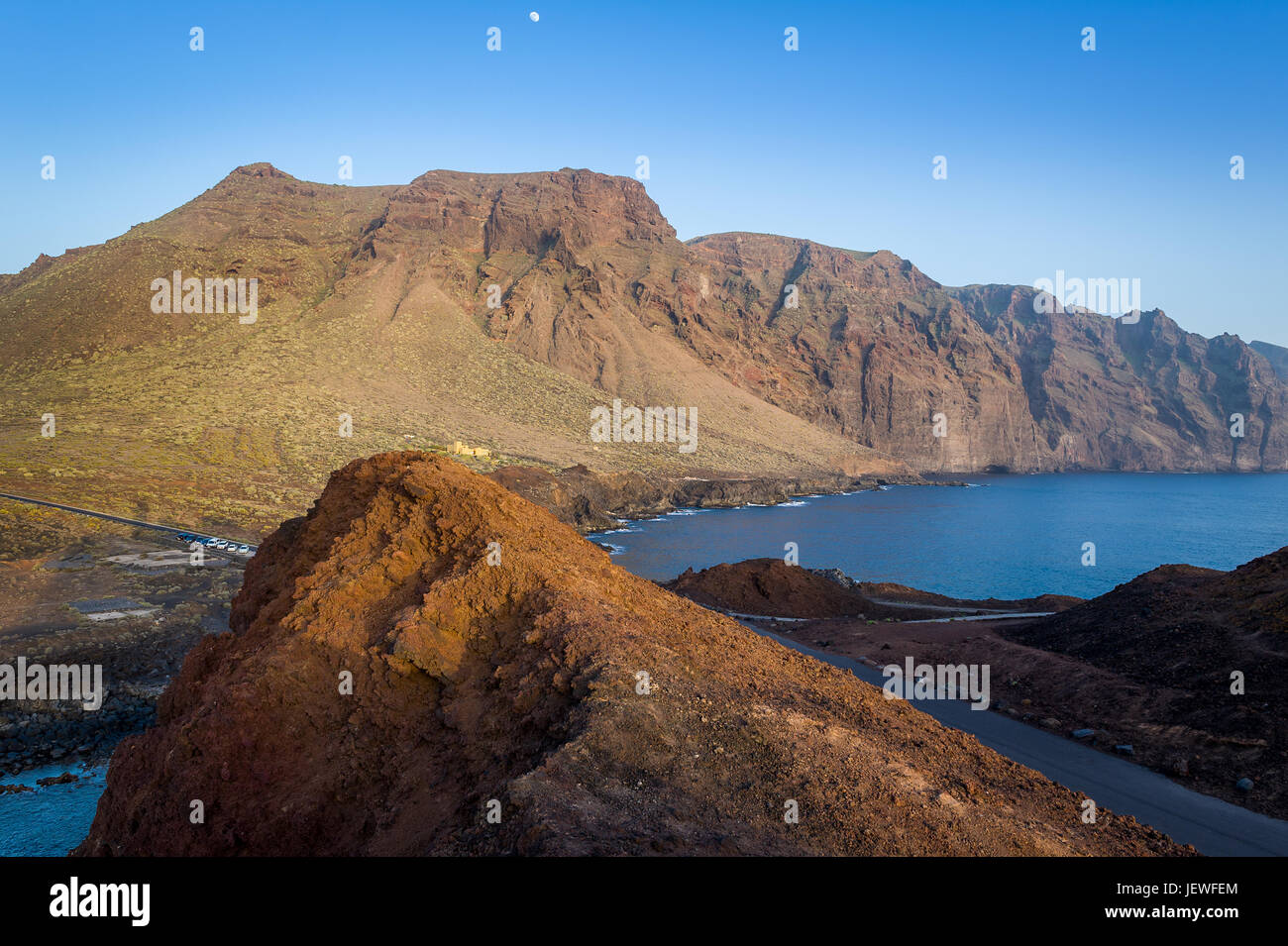 Sonnenuntergang am Punta de Tena Felsen Stockfoto