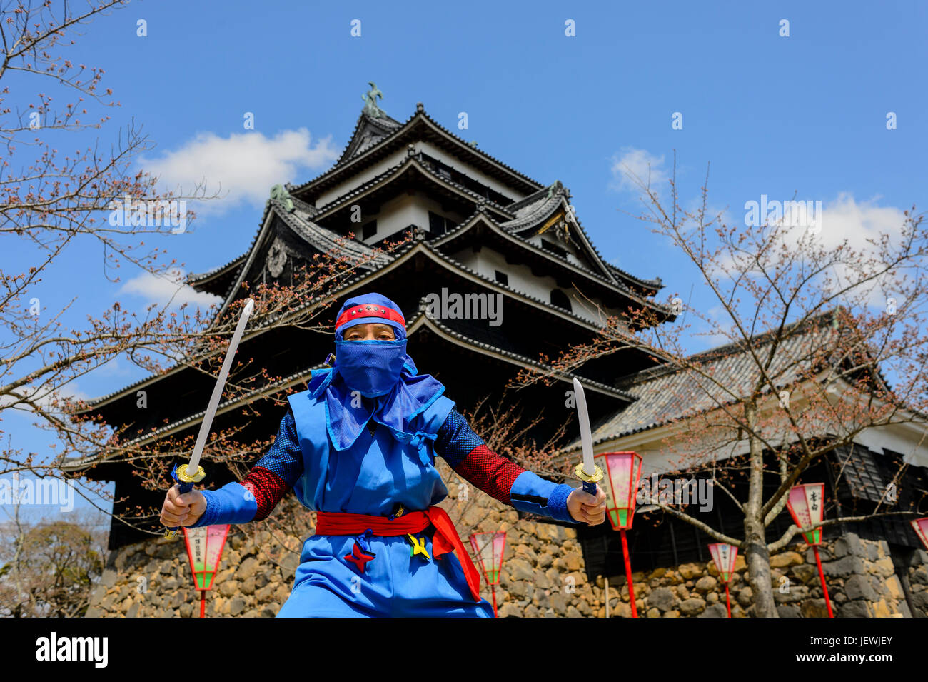 Ninja auf der Burg Matsue Stockfoto