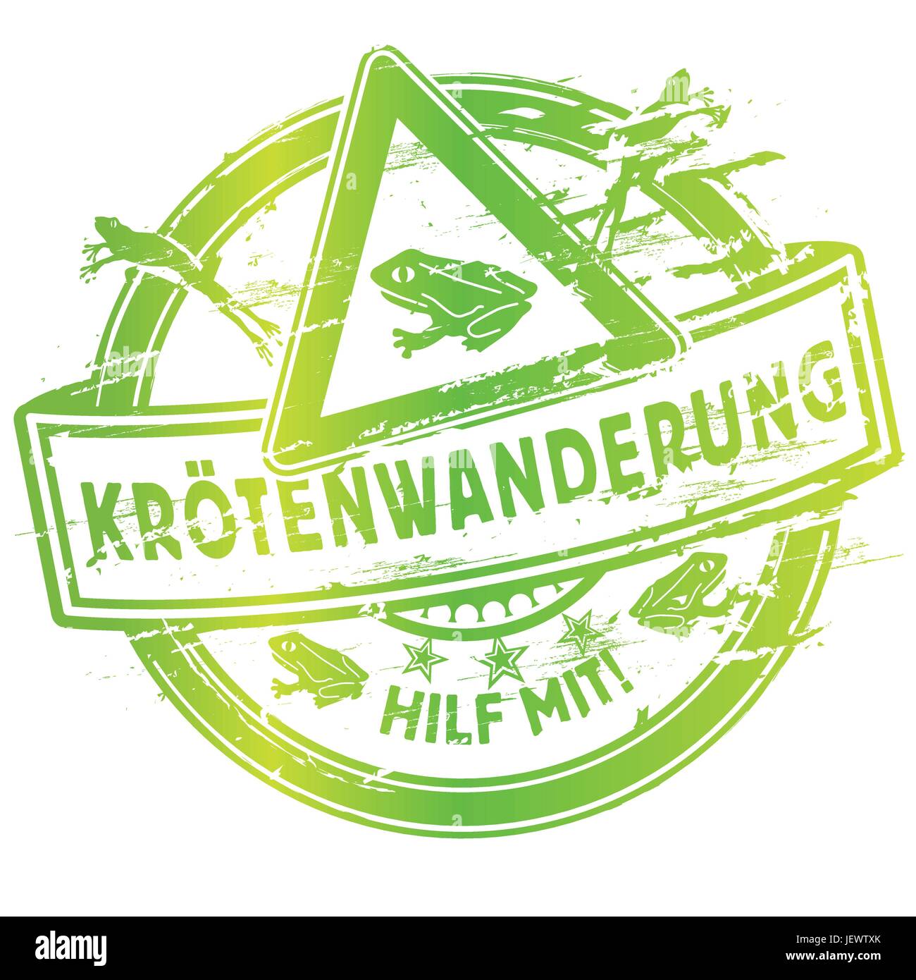 Stempel-Frosch-Wanderung und krtenwanderung Stock Vektor