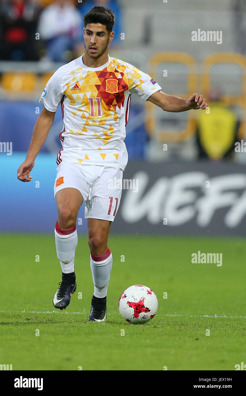 20. Juni 2017, Stadion Miejski, Gdynii, Polen; UEFA European U21 Fußball Meisterschaften. Portugal gegen Spanien;  Marco Asensio (ESP) Stockfoto