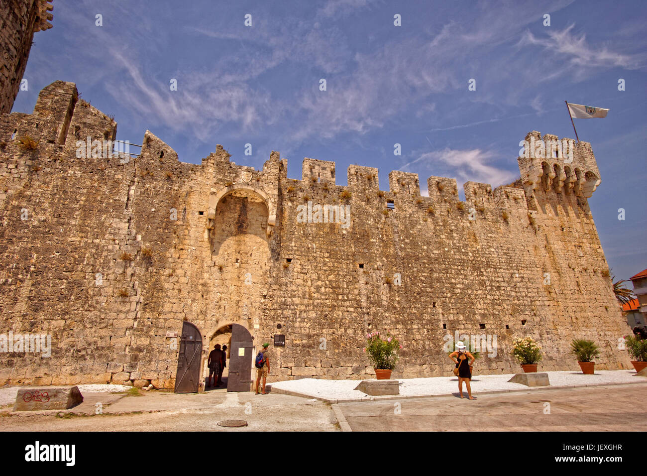 Burg in Trogir, in der Nähe von Split, Kroatien. Stockfoto