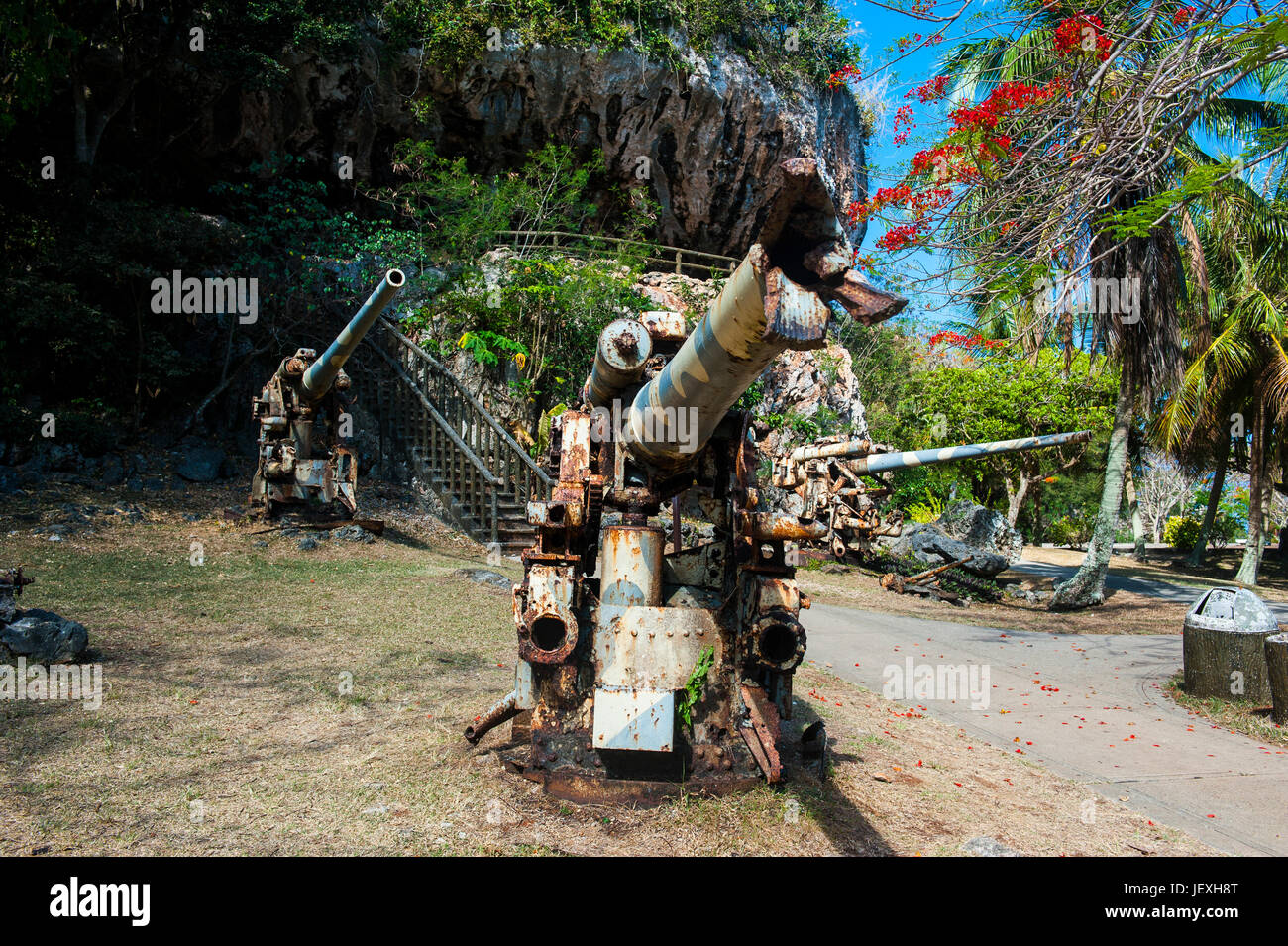 Letzten japanischen Command Post von WW II, Saipan, Nördliche Marianen, Central Pacific Stockfoto