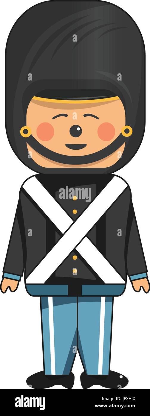 blau, historische, kulturelle, Kultur, Tourismus, Männlich, männliche, Hut, Armee, Stock Vektor