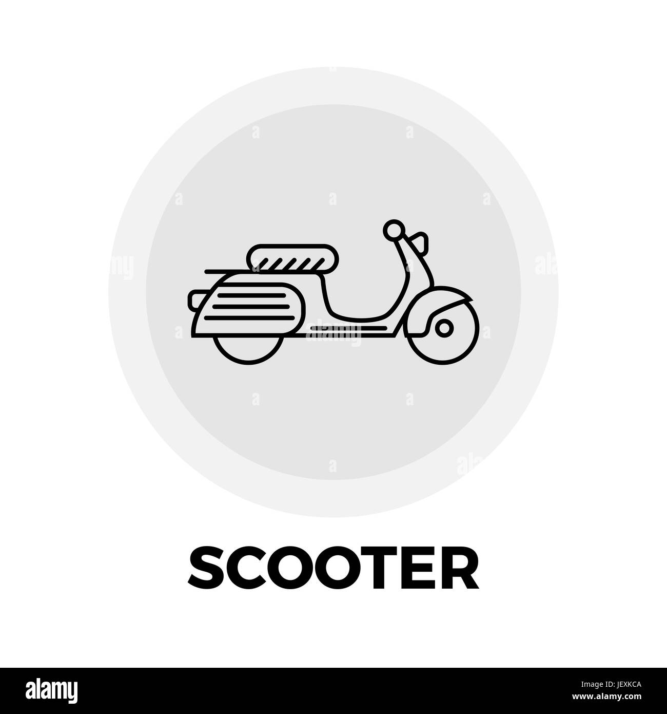 Scooter-Symbol Vektor. Scooter-Symbol flach. Scooter-Symbolbild. Scooter-Icon-Objekt. Scooter-Line-Symbol. Scooter-Symbol Grafik. Scooter-Symbol JPEG. Roller ich Stock Vektor