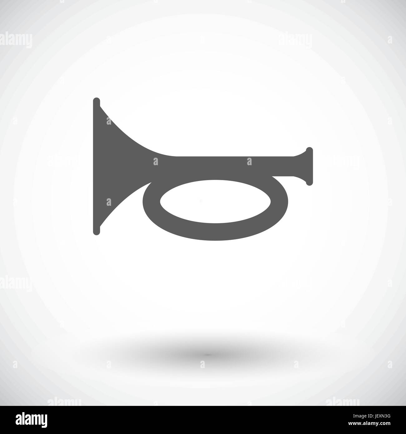 Horn. Einzelne flache Symbol auf weißem Hintergrund. Vektor-Illustration. Stock Vektor