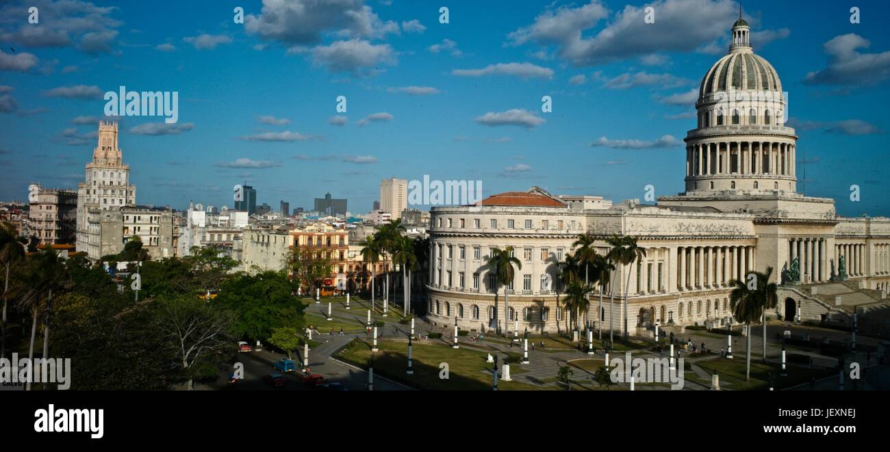 Panorama von El Capitolio Nacional in Alt-Havanna. Stockfoto