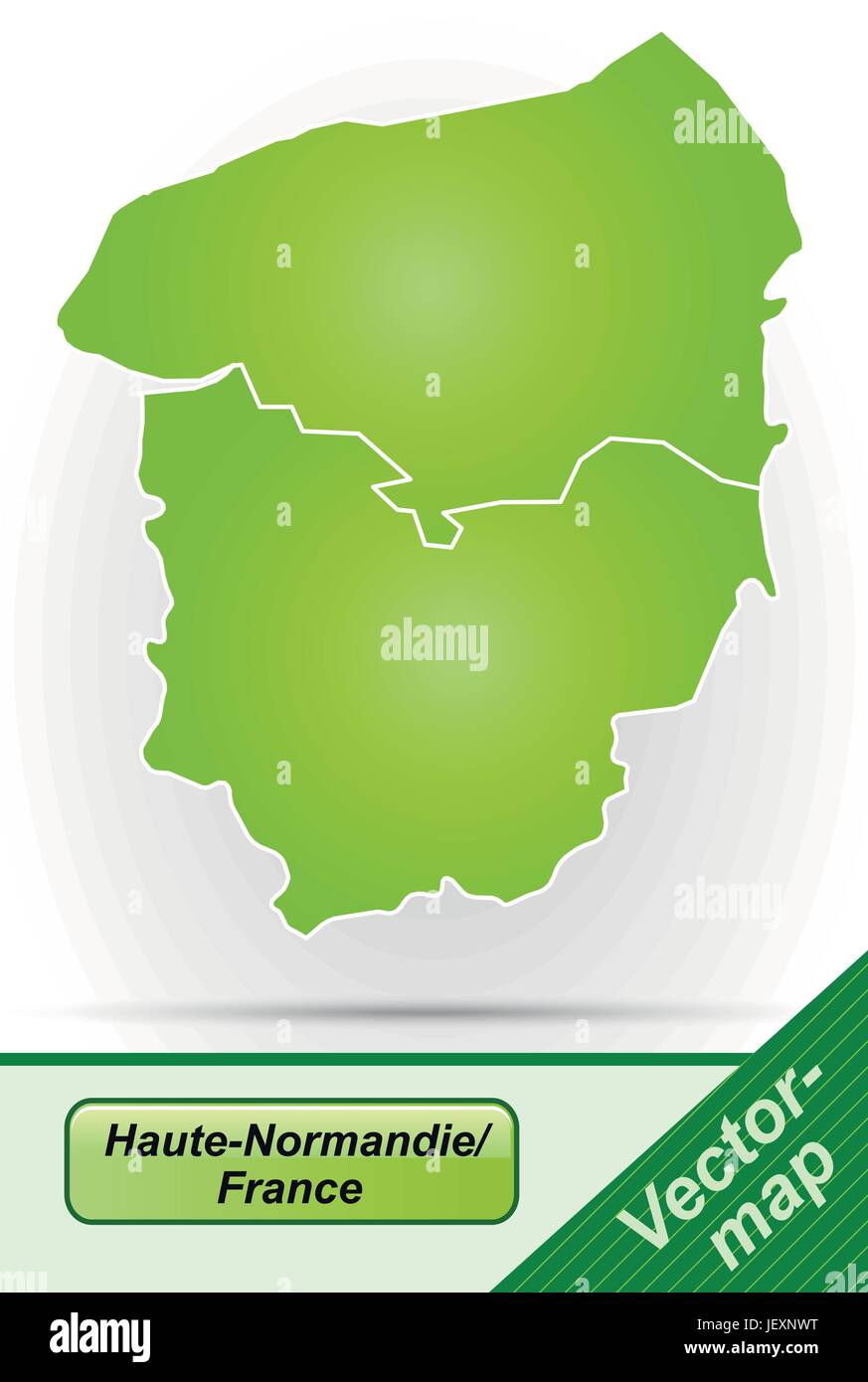 Grenze Karte von Languedoc-roussillon mit Grenzen in Grün Stock Vektor