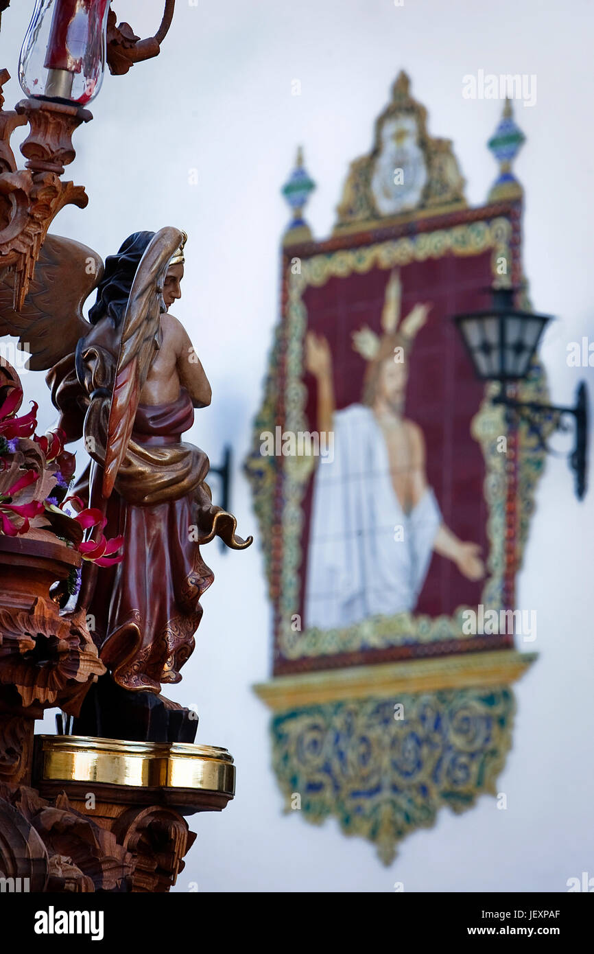 Erzengel geformt in polychromatische Zedernholz, Kunst des Barock in die Karwoche, Spanien Stockfoto