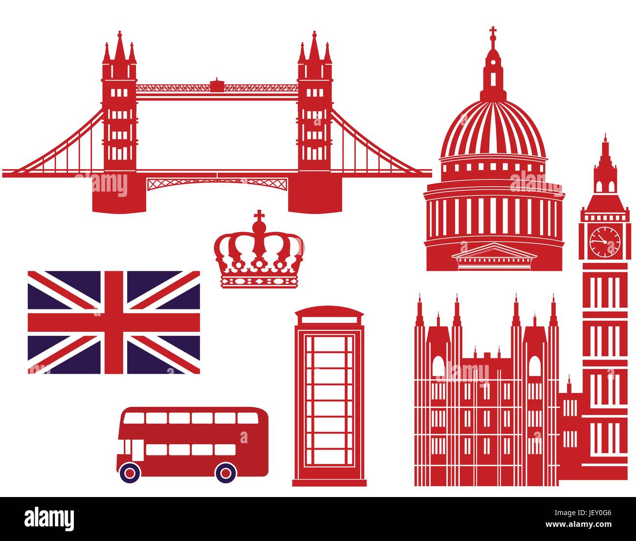 Londoner Sehenswürdigkeiten Stock Vektor