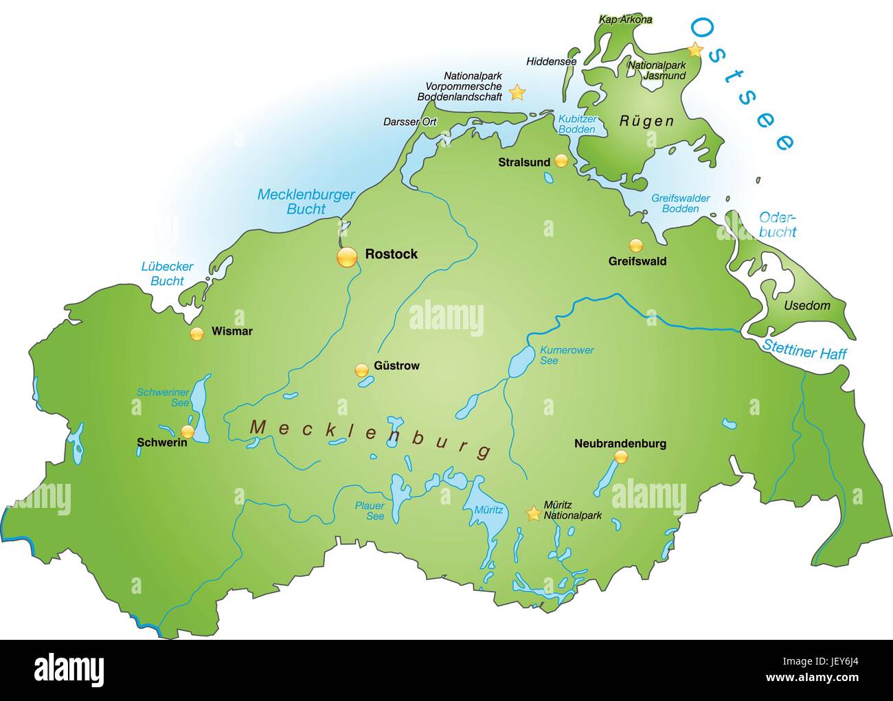Mecklenburg, Karte, Western, Staat, Atlas, Weltkarte, Landkarte, Stock Vektor