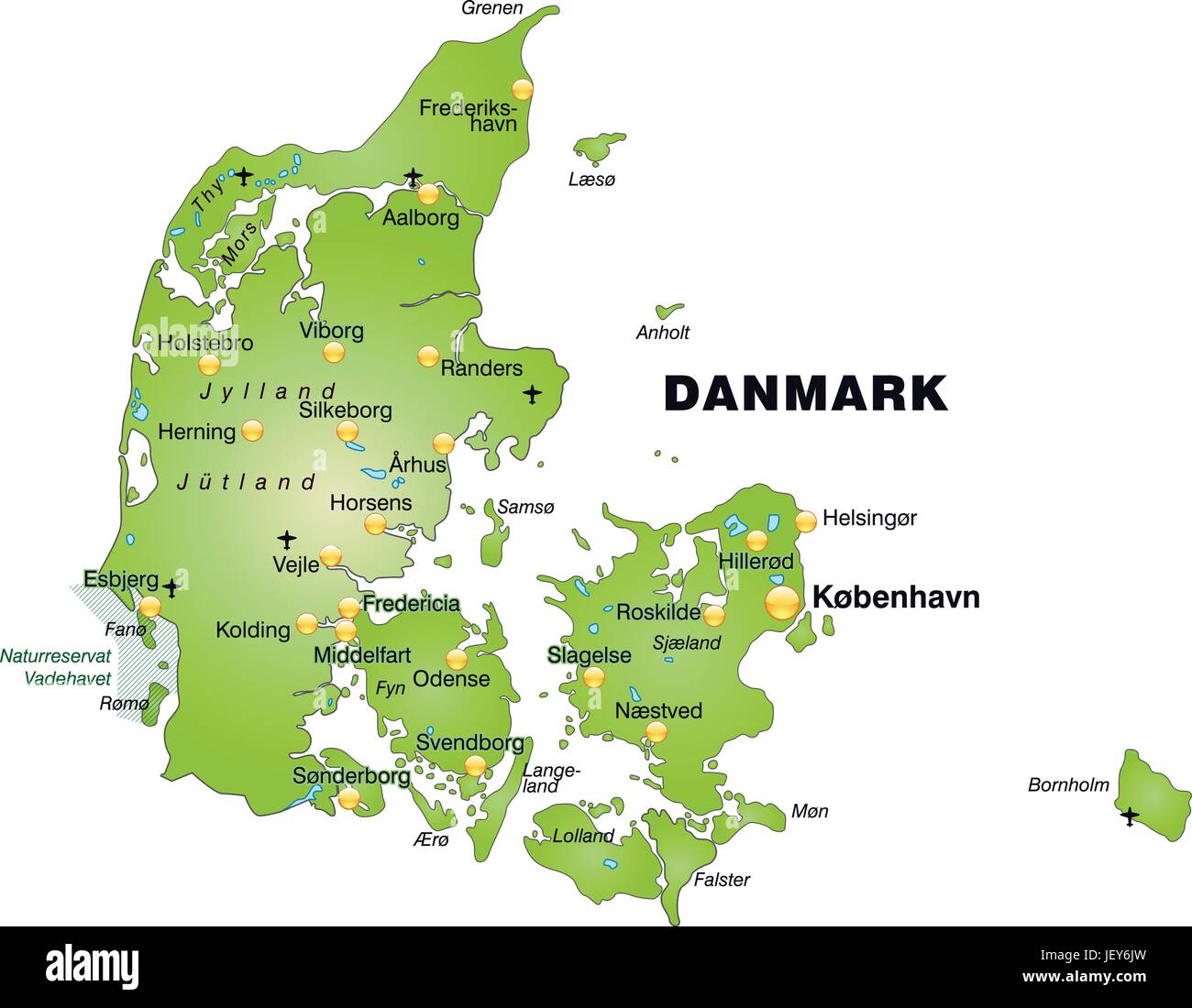 Dänemark, Gliederung, Grenzen, Atlas, Karte, Karte der Welt, Karte