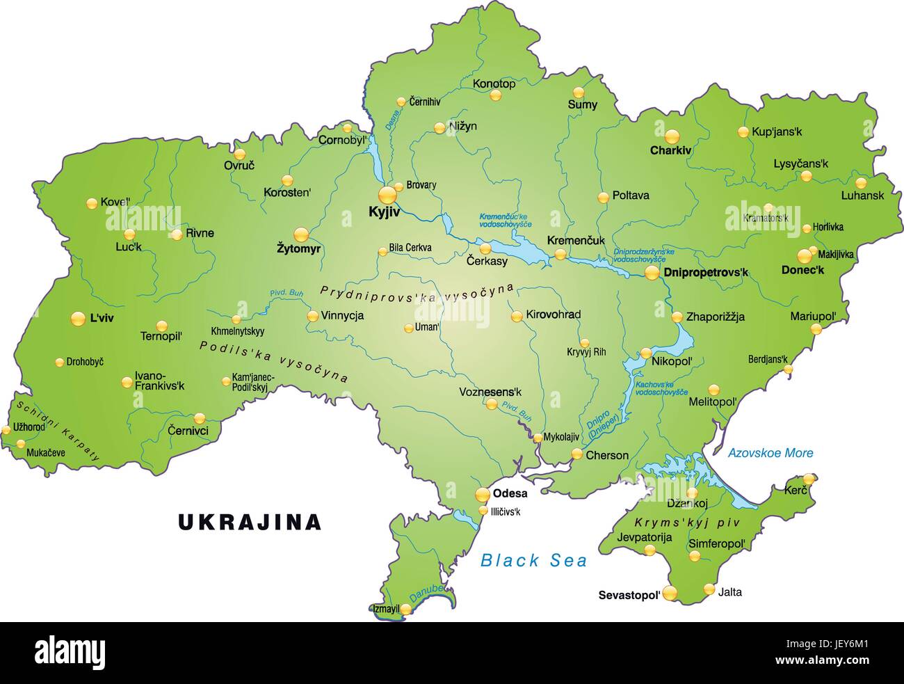 Karte, Gliederung, Ukraine, Grenzen, Atlas, Karte der Welt, Karte, Ukrainekarte, Stock Vektor