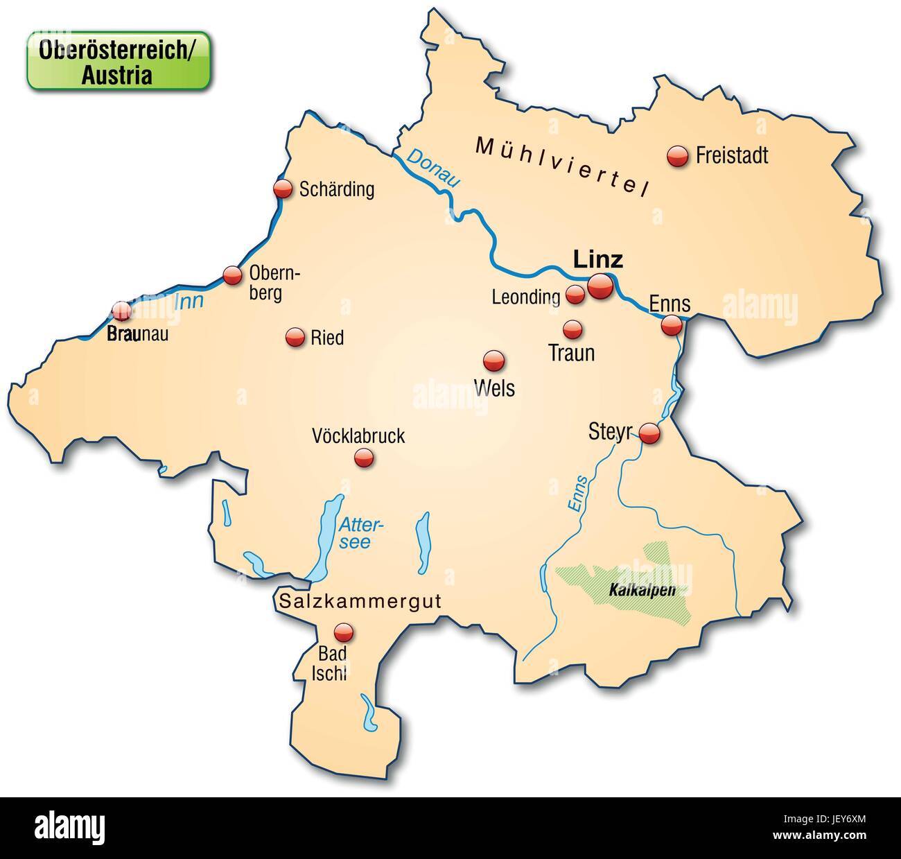 Karte, Gliederung, Oberösterreich, Grenzen, Kanton, Kantone, Atlas Karte, Gliederung, Oberösterreich, Grenzen, Kanton, Kantone, Atlas