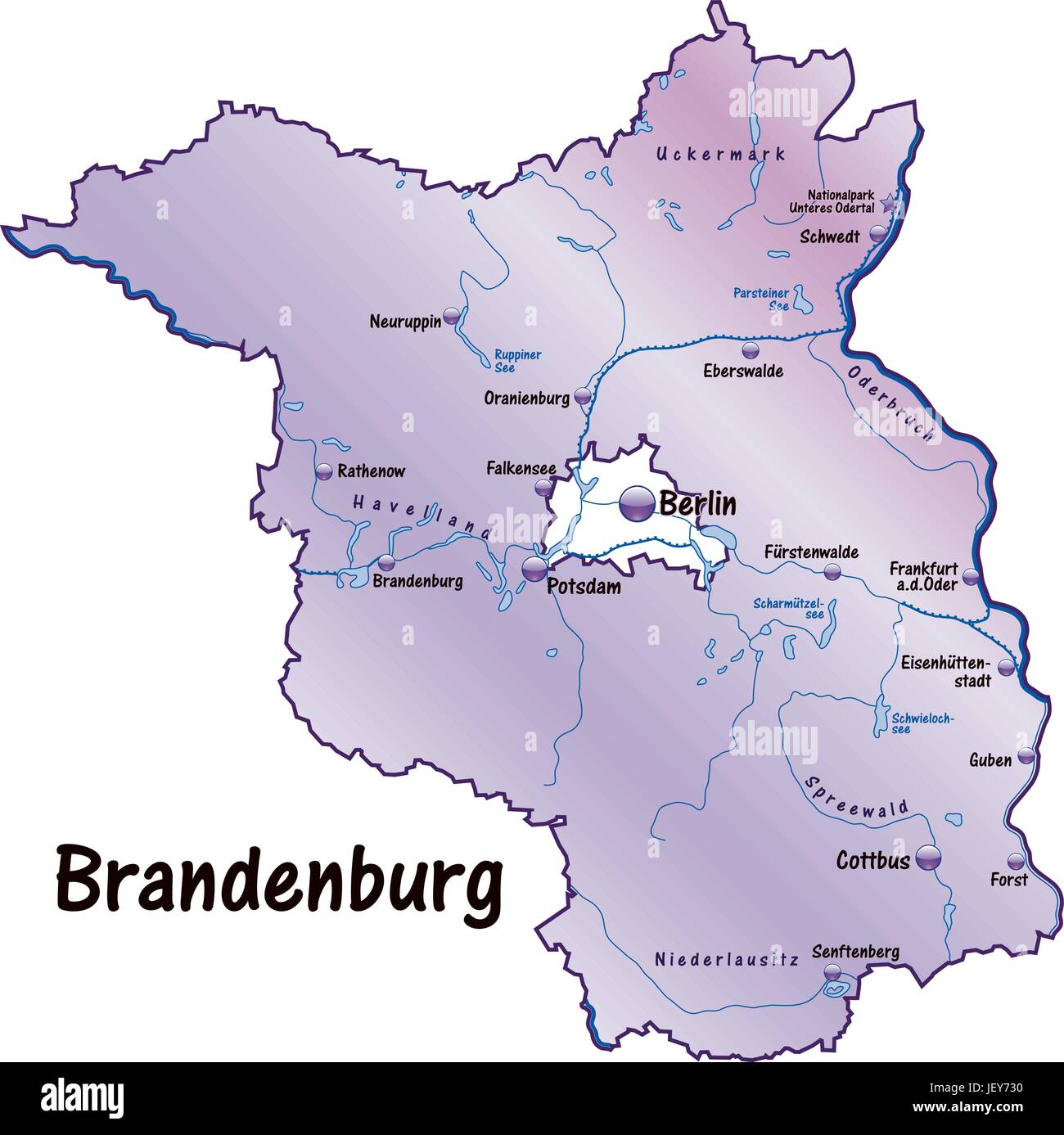 Brandenburgkarte Stock-Vektorgrafiken kaufen - Alamy