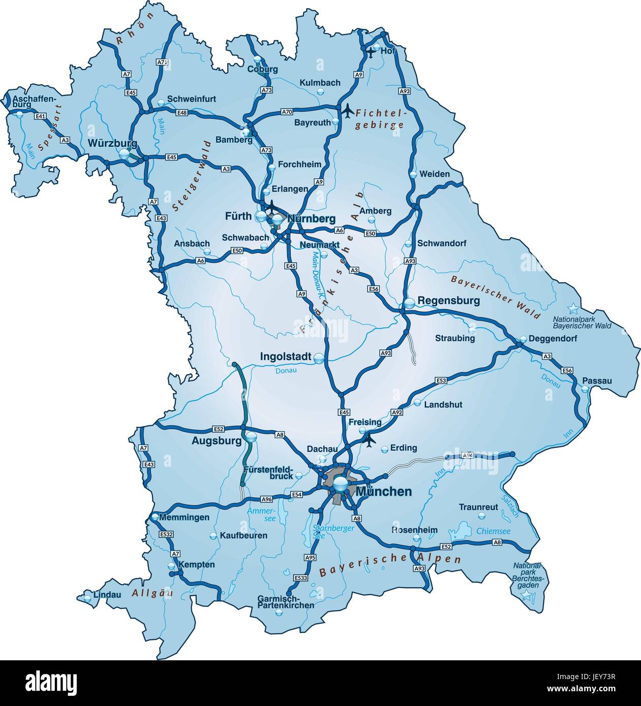 Verkehr, Transport, Bayern, Autobahn, Autobahn, Karte, Staat