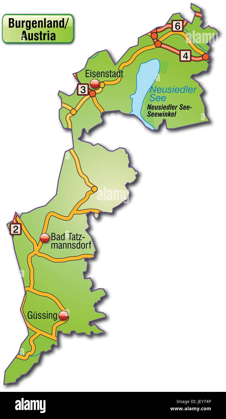 Verkehr, Transport, Autobahn, Autobahn, Karte, Burgenland, Grenzen